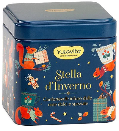 Neavita infuso stella d'inverno filtroscrigno in barattolino blu di natale 5 filtri da 3,5 g