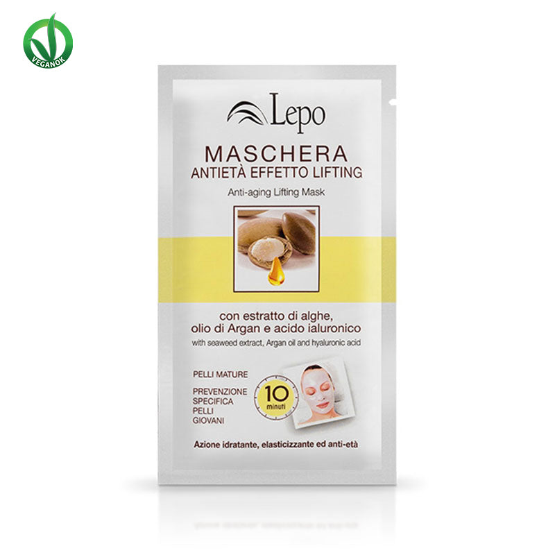 MASCHERA ANTIETÀ EFFETTO LIFTING con estratto di alghe, olio di argan e acido ialuronico
