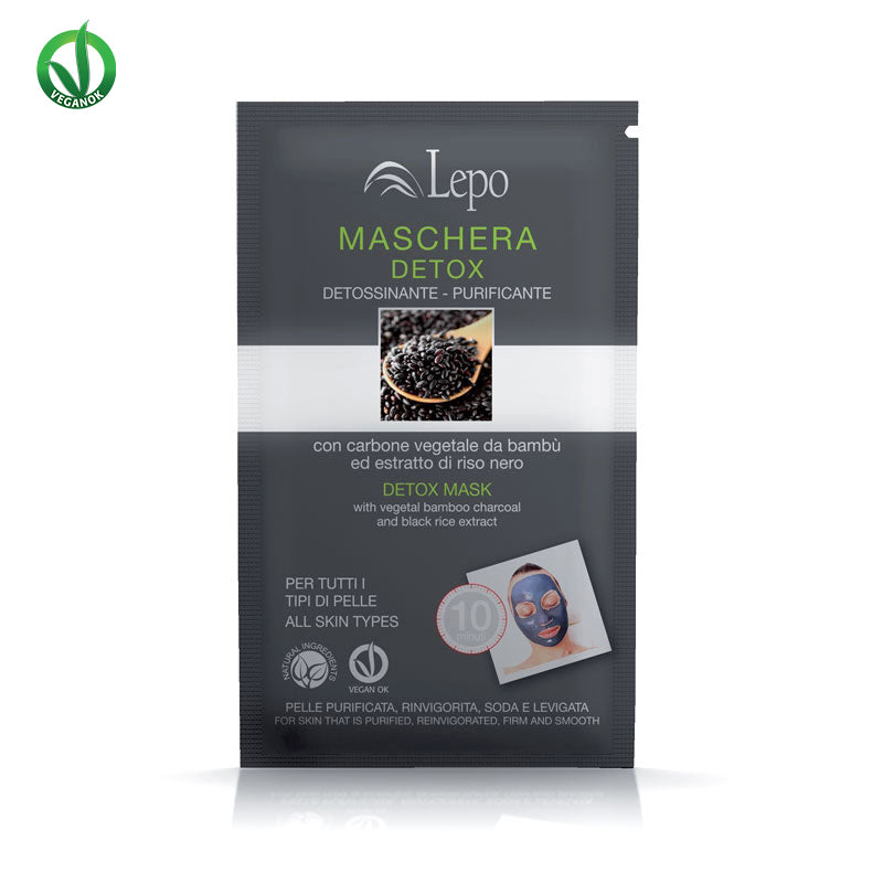 MASCHERA DETOX con carbone vegetale da bambù ed estratto di riso nero