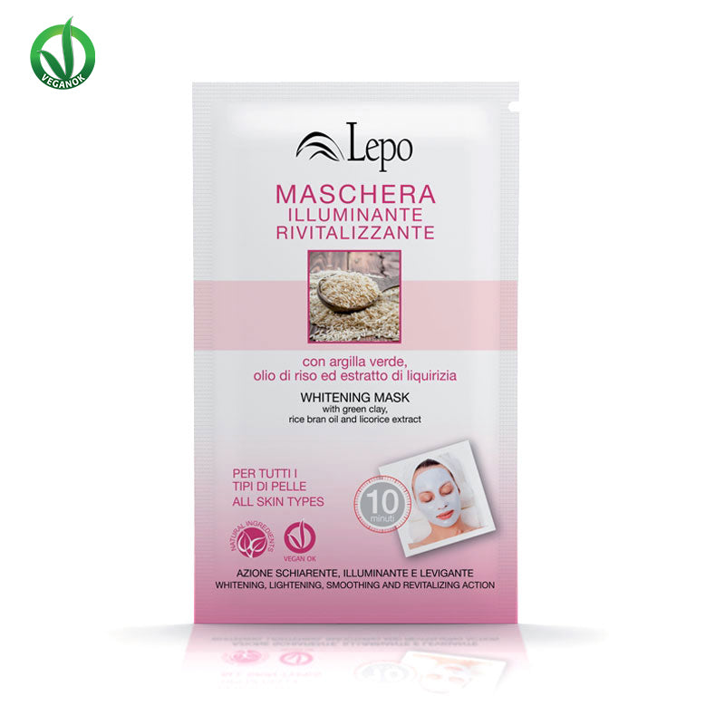 MASCHERA ILLUMINANTE RIVITALIZZANTE con argilla verde, olio di riso ed estratto di liquirizia