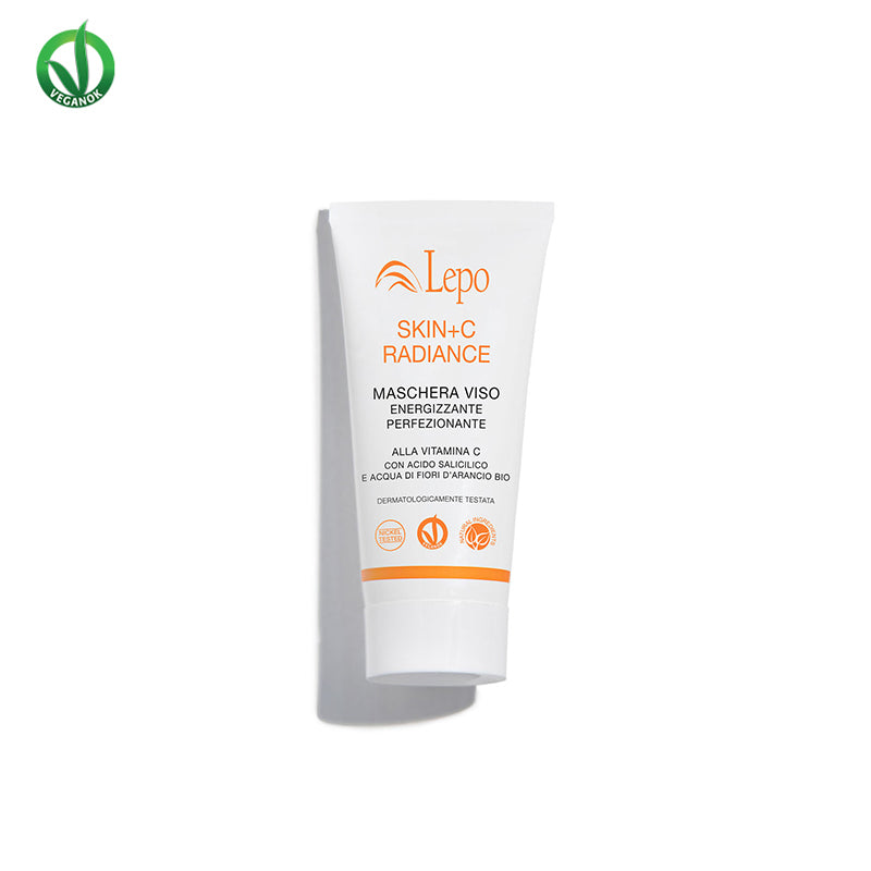 SKIN+C RADIANCE MASCHERA VISO ENERGIZZANTE PERFEZIONANTE alla vitamina C con acido salicilico e acqua di fiori d’arancio bio