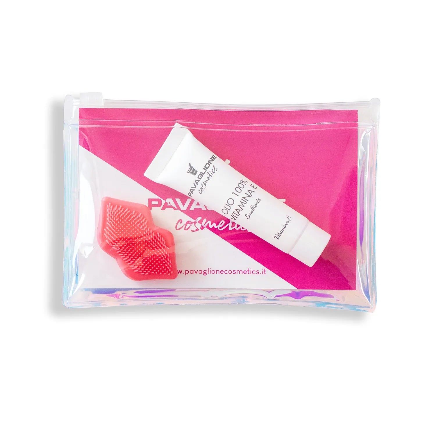Kit olio 100% vitamina E + spazzolina scrub labbra
