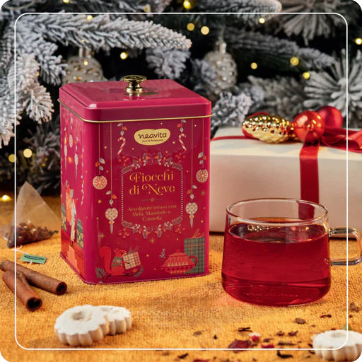 Neavita infuso fiocchi di neve filtroscrigno in biscottiera natale 15 filtri da 3,5 g